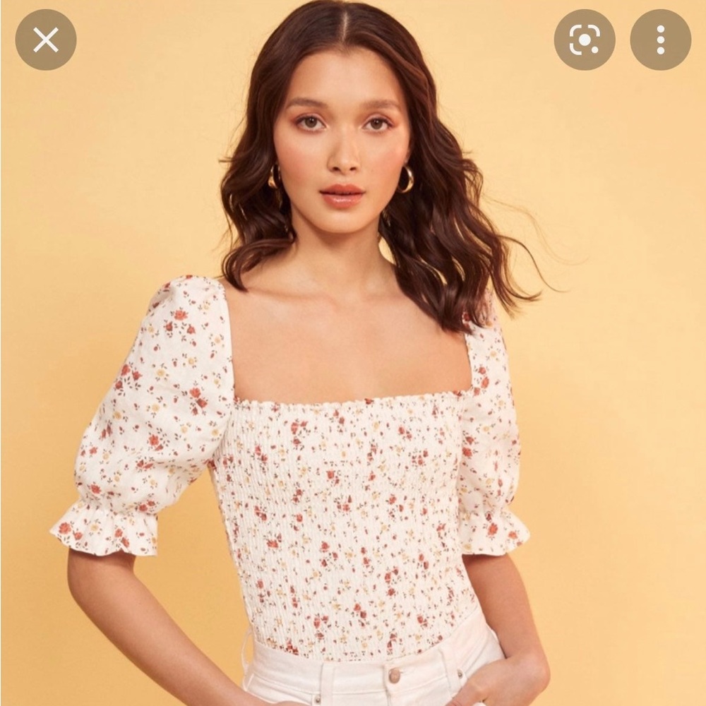 Reformation Clementine Linen Top in Veronica